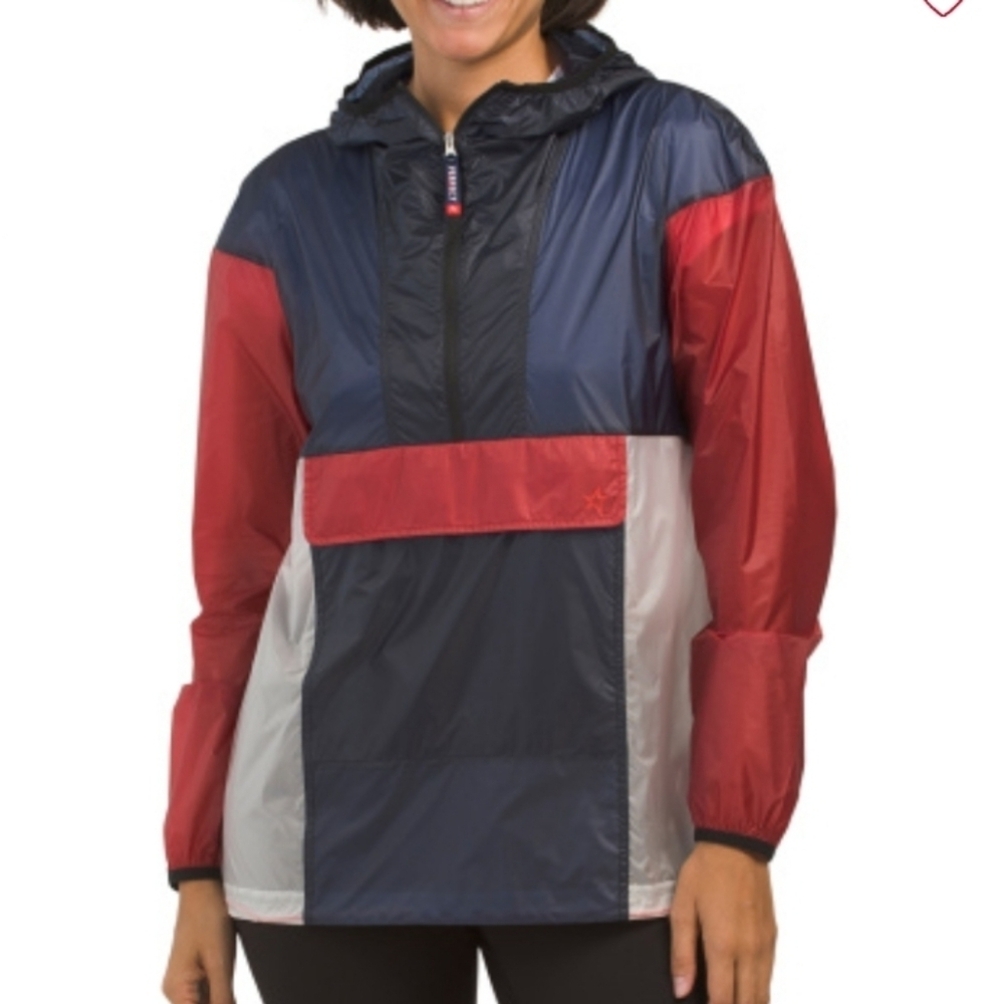 Perfect Moment Ultra Light Track Jacket in Navy/Red